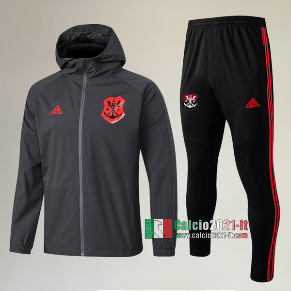 AAA Qualità: Full-Zip Giacca Antivento Nuove Del Tuta Da Flamengo + Pantaloni Nera Rossa 2019/2020