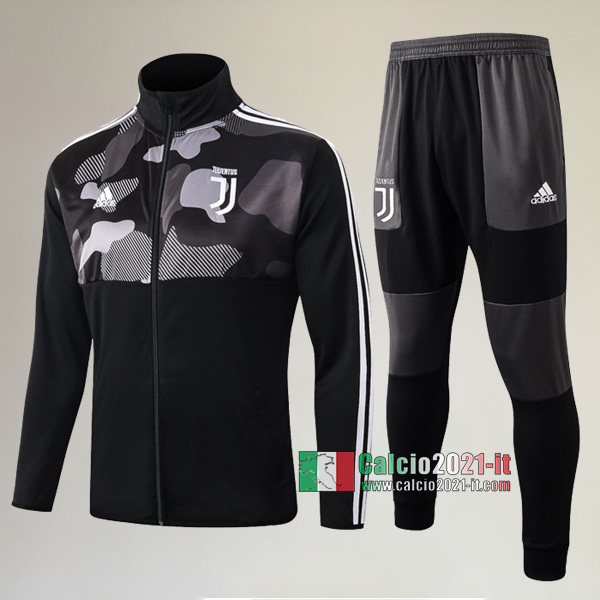 A++ Qualità: Full-Zip Giacca Nuova Del Tuta Del Juventus Turin Collare Alto + Pantaloni Nera 2019/2020