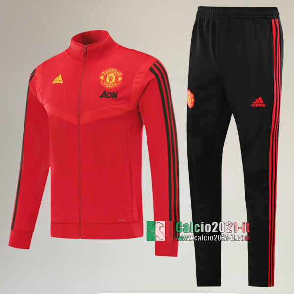 AAA Qualità: Full-Zip Giacca Nuove Del Tuta Manchester United + Pantaloni Rossa 2019/2020