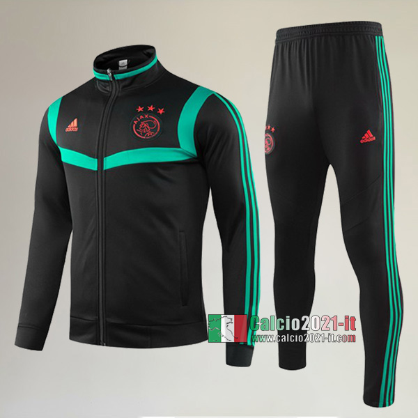 A++ Qualità: Full-Zip Giacca Nuova Del Tuta Del Ajax Amsterdam + Pantaloni Verde/Nera 2019-2020