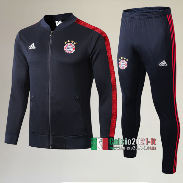 A++ Qualità: Full-Zip Giacca Nuova Del Tuta Bayern Monaco + Pantaloni Azzurra Scuro 2019-2020