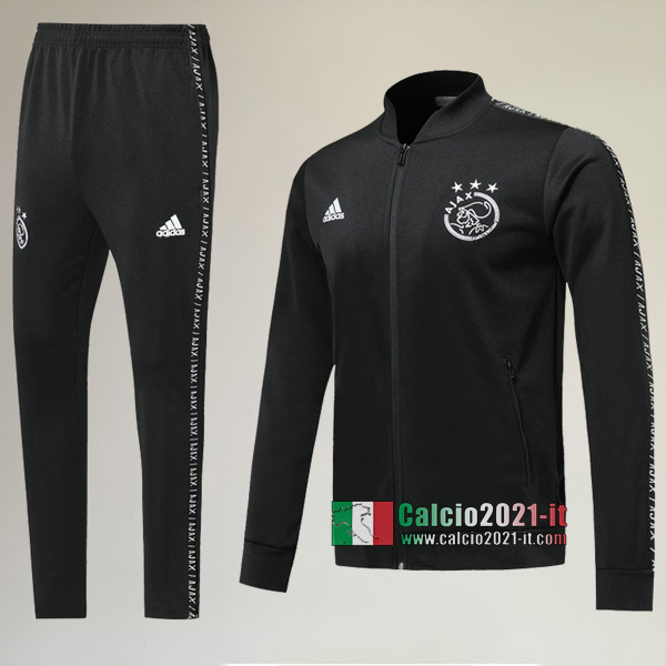 A++ Qualità: Full-Zip Giacca Nuova Del Tuta Del Ajax Amsterdam + Pantaloni Nera 2019 2020