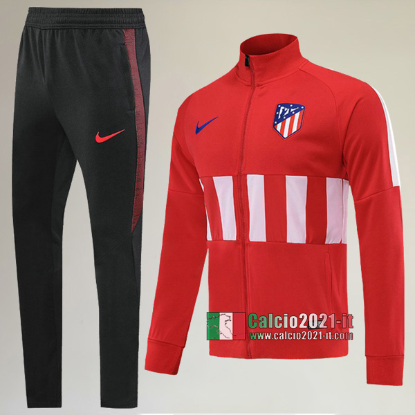 AAA Qualità: Full-Zip Giacca Nuove Del Tuta Da Atletico Madrid + Pantaloni Rossa/Bianca 2019-2020