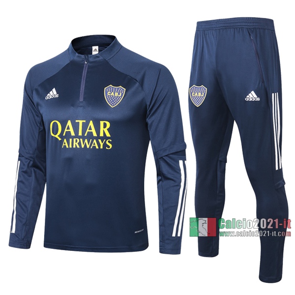 Calcio2021-It: Aaa Qualità Felpa Tuta Boca Juniors Half-Zip Azzurra Scuro 2020 2021