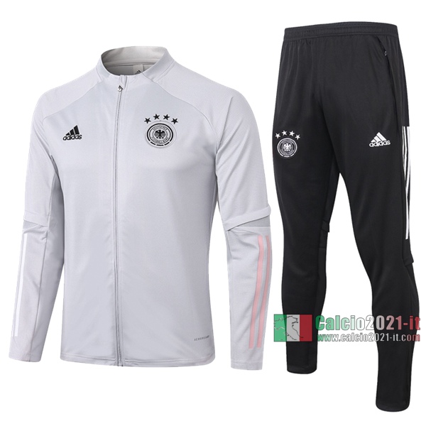 Calcio2021-It: La Nuove Giacca Allenamento Germania Full-Zip Grigio Chiaro 2020 2021