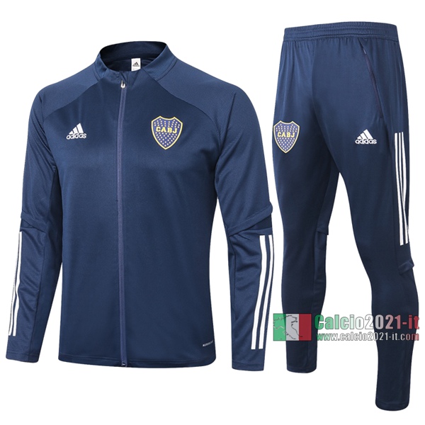 Calcio2021-It: Aaa Qualità Giacca Allenamento Boca Juniors Full-Zip Azzurra Scuro 2020 2021