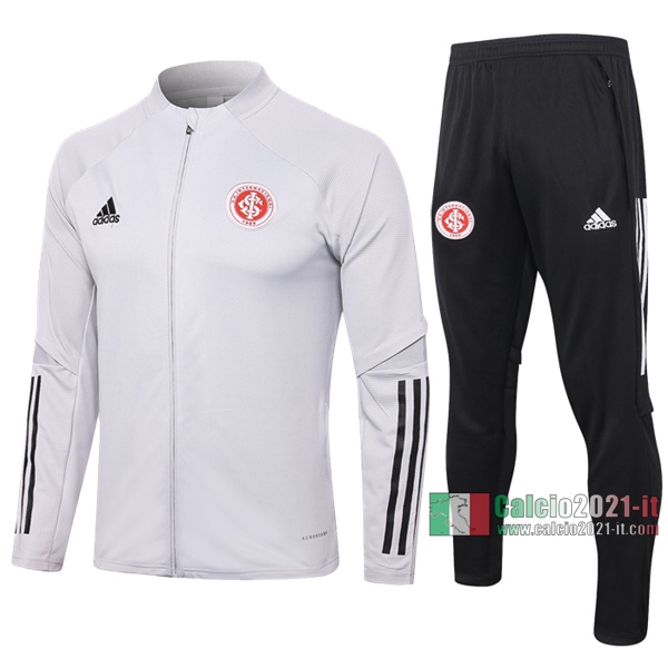 Calcio2021-It: Nuova Retro Giacca Allenamento Sc Internacional Full-Zip Grigio 2020 2021