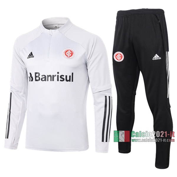 Calcio2021-It: Felpa Tuta Sc Internacional Half-Zip Bianca 2020 2021