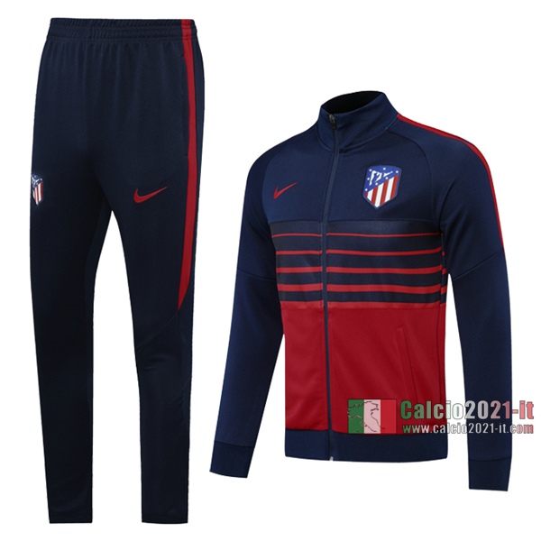 Calcio2021-It: Tutto Nuova Giacca Allenamento Atletico Madrid Full-Zip Azzurra Scuro 2020 2021