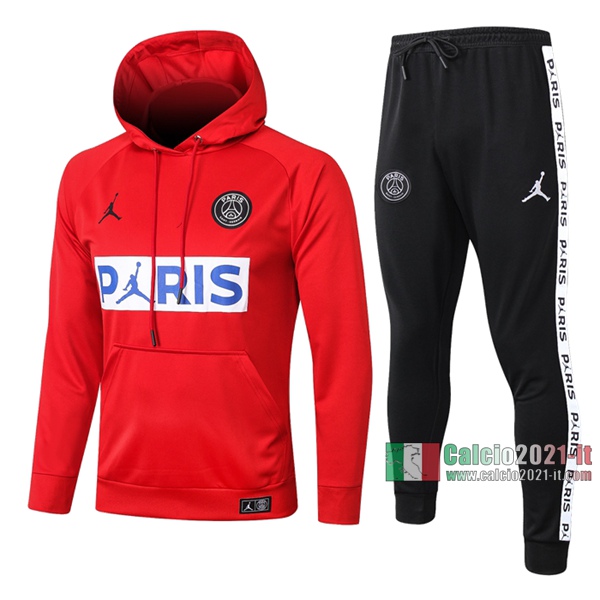 Calcio2021-It: Felpa Tuta Paris Psg Cappuccio Air Jordan Rossa 2020 2021