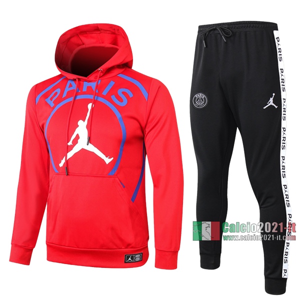 Calcio2021-It: Felpa Tuta Paris Psg Cappuccio Air Jordan Rossa 2020 2021