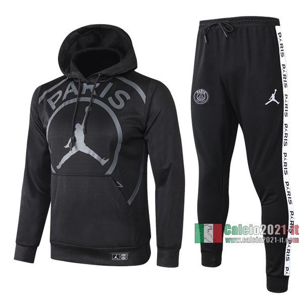 Calcio2021-It: Felpa Tuta Paris Psg Cappuccio Air Jordan Nera 2020 2021