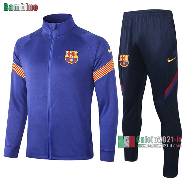 Calcio2021-It: Giacca Allenamento Nuove Del Barcellona Fc Bambino Azzurra 2020/2021 Comprare Online