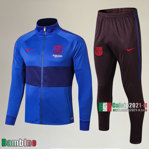 A++ Qualità Full-Zip Giacca Nuove Del Kit Tuta Barcellona FC Bambino Azzurra Ingrosso 2019/2020