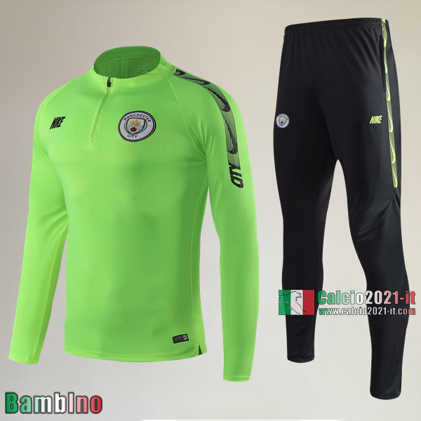 AAA Qualità Nuova Del Kit Tuta Manchester City Bambino Verde Belle 2019/2020