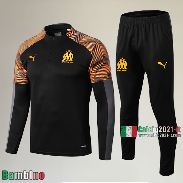 AAA Qualità Nuova Del Kit Tuta Marsiglia OM Bambino Nera/Gialla Classiche 2019/2020