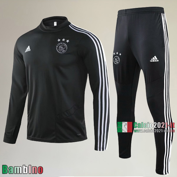 AAA Qualità Felpa Nuova Del Kit Tuta AFC Ajax Bambino Nera Classiche 2019/2020