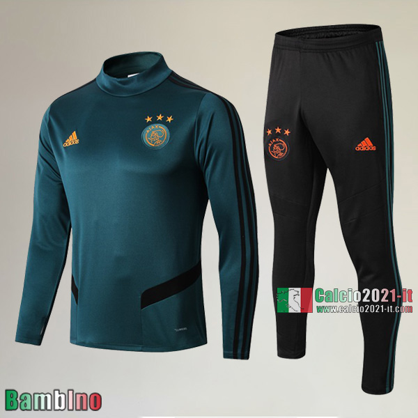 A++ Qualità Felpa Nuove Del Kit Tuta AFC Ajax Bambino Collare Alto Verde Authentic 2019/2020