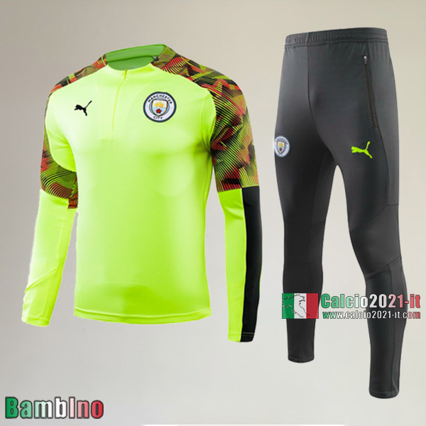 A++ Qualità Felpa Nuove Del Kit Tuta Manchester City Bambino Verde Classiche 2019/2020