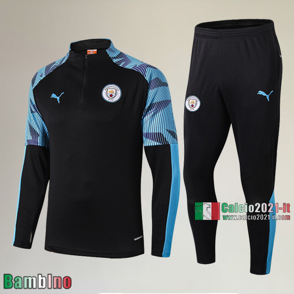 A++ Qualità Nuove Del Kit Tuta Manchester City Bambino Nera Azzurra Classiche 2019/2020