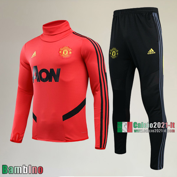 AAA Qualità Felpa Nuova Del Kit Tuta Manchester United Bambino Collare Alto Rossa Outlet 2020/2021