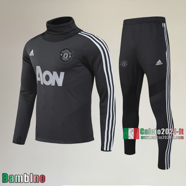 AAA Qualità Felpa Nuova Del Kit Tuta Manchester United Bambino Nera Vintage 2020/2021