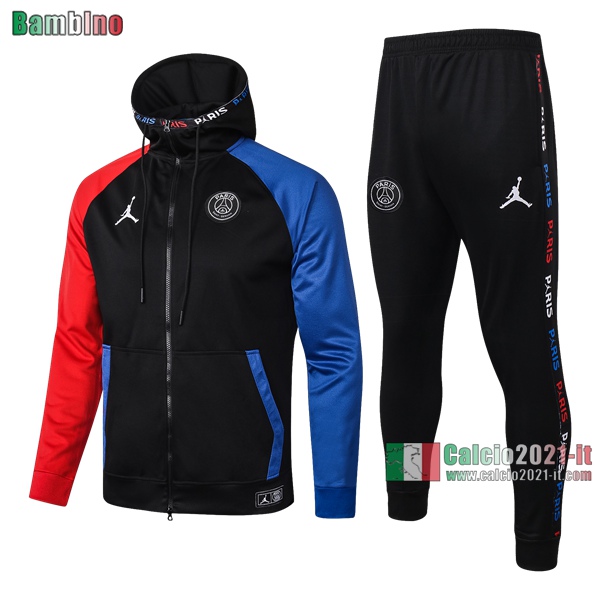 Calcio2021-It: Giacca Allenamento Nuova Del Psg Paris Saint Germain Bambino Cappuccio Nera 2020/2021 Comprare Online