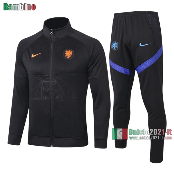 Calcio2021-It: Sportswear Giacca Nuova Del Olanda Bambino Nera 2020/2021 Vintage Classiche