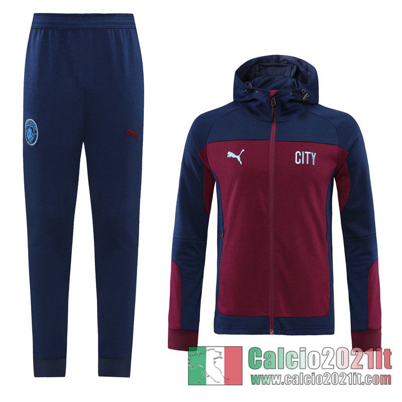 Manchester city Full-Zip Giacca Cappuccio zaffiro 2020 2021 J171