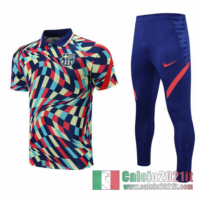 Barcellona Maglia Polo Calcio 2020 2021 Colorato P204