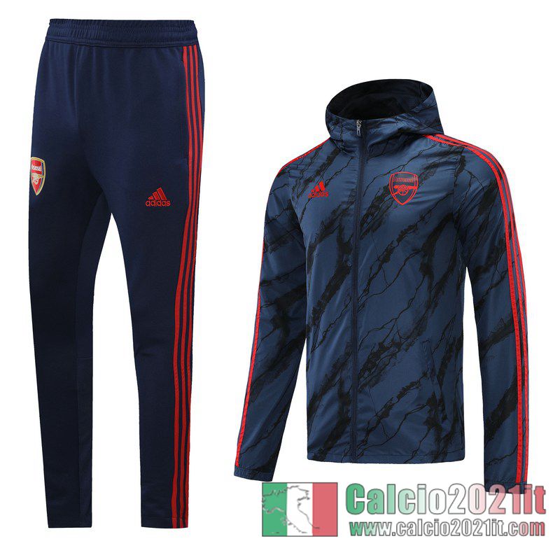 Arsenal Giacca a vento Cappuccio blu 2020 2021 W33