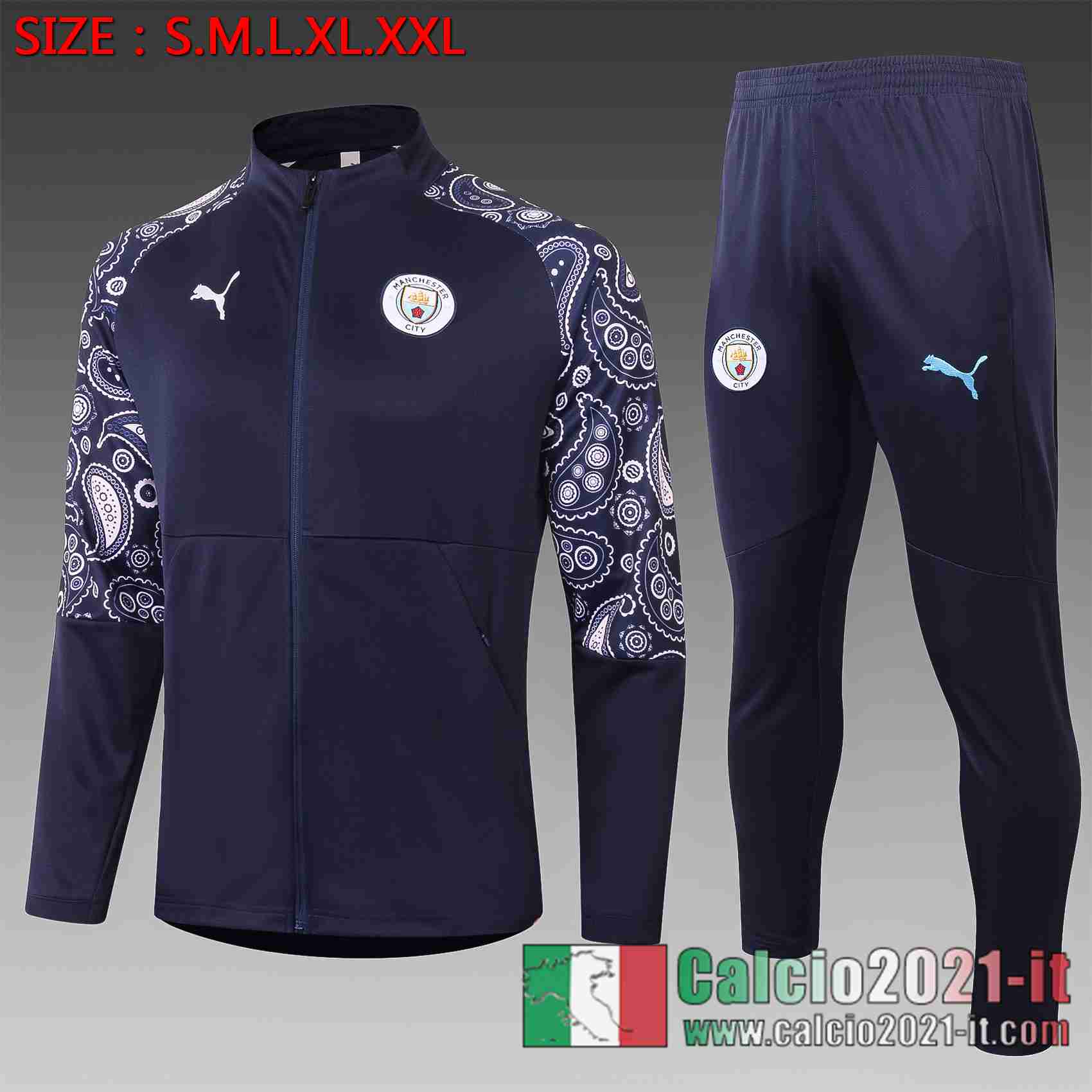 Manchester City Giacca Calcio Blu scuro 2020 2021 A383