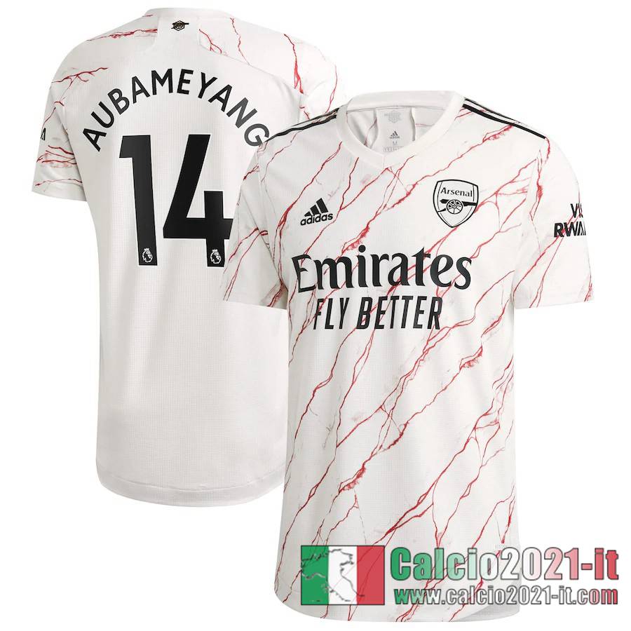 Arsenal Maglia Calcio Aubameyang #14 Seconda 2020-21