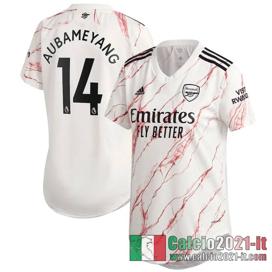 Arsenal Maglia Calcio Aubameyang #14 Seconda Donna 2020-21