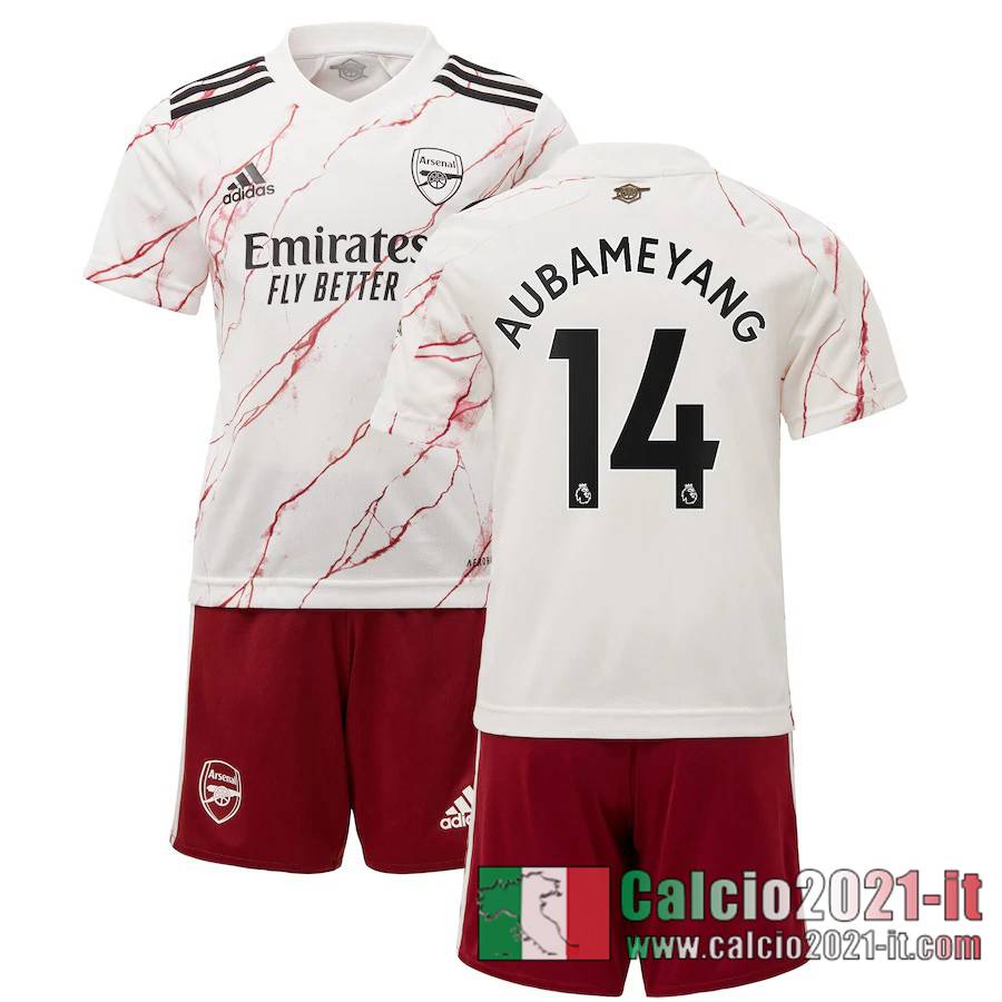 Arsenal Maglia Calcio Aubameyang #14 Seconda Bambino 2020-21