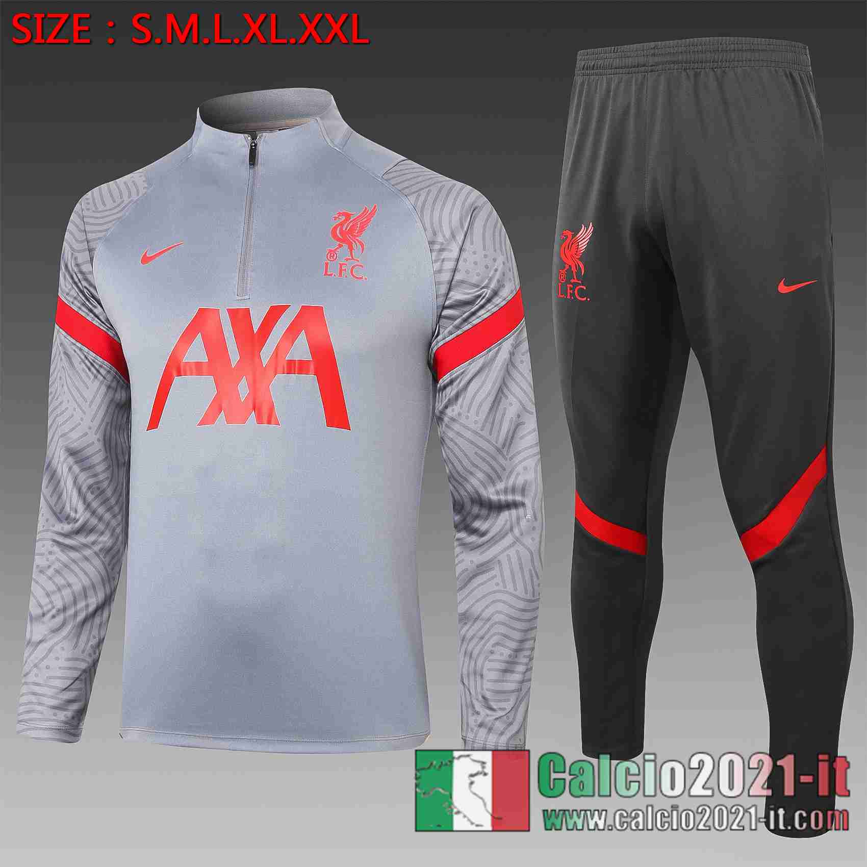 Liverpool Tuta Calcio Grigio chiaro 2020 2021 B429