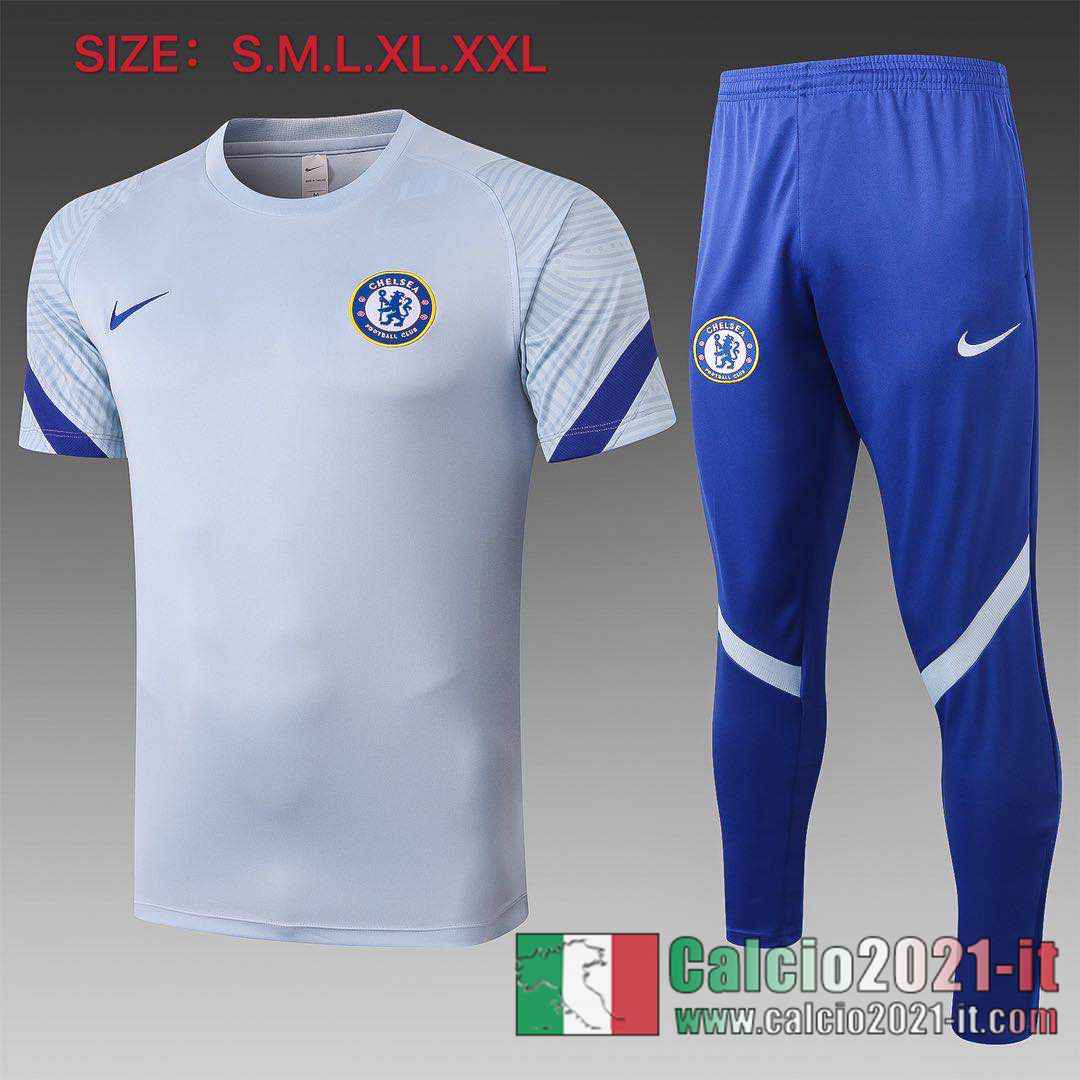 Chelsea Polo Calcio Grigio chiaro 2020 2021 C547