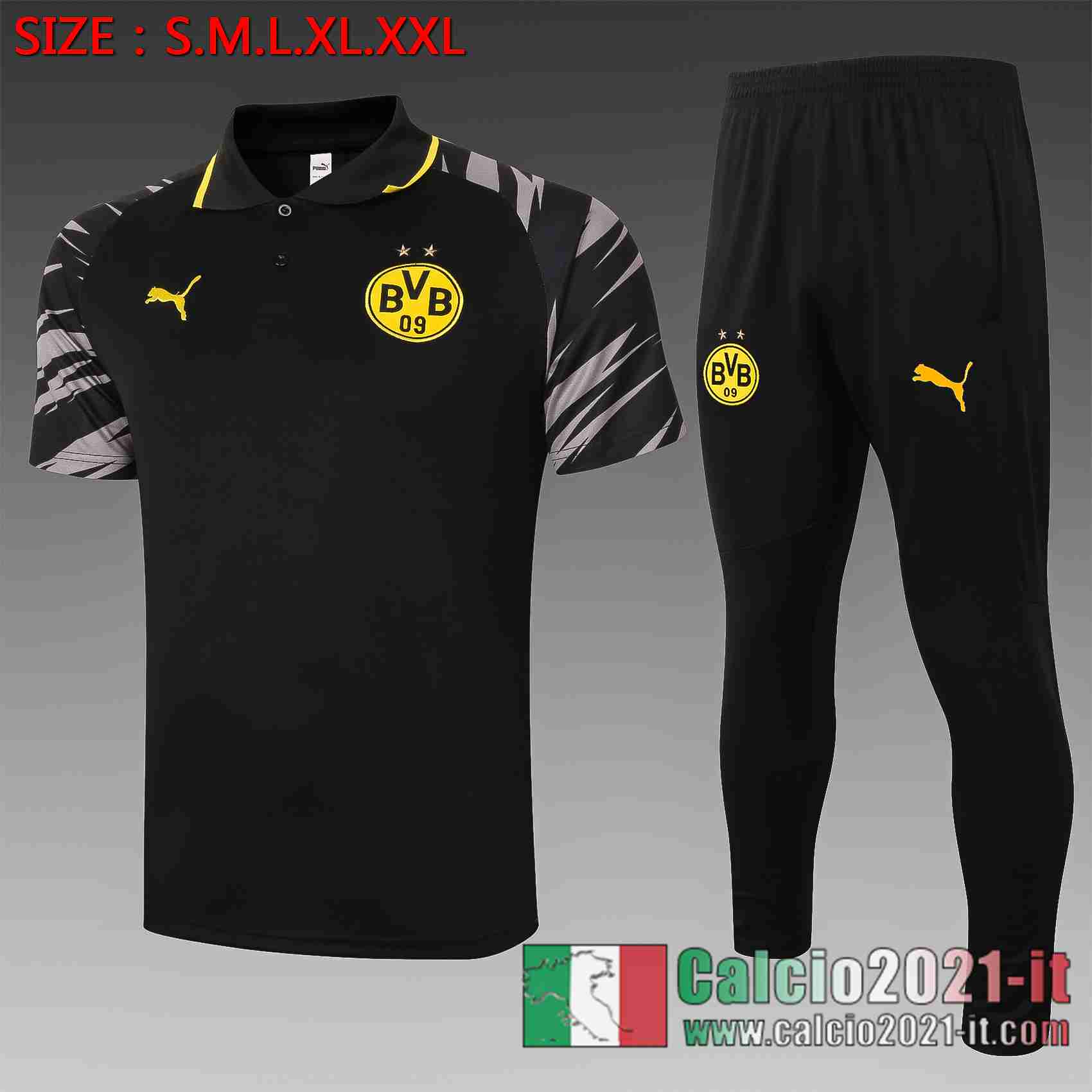 Dortmund Polo Calcio nero 2020 2021 C572