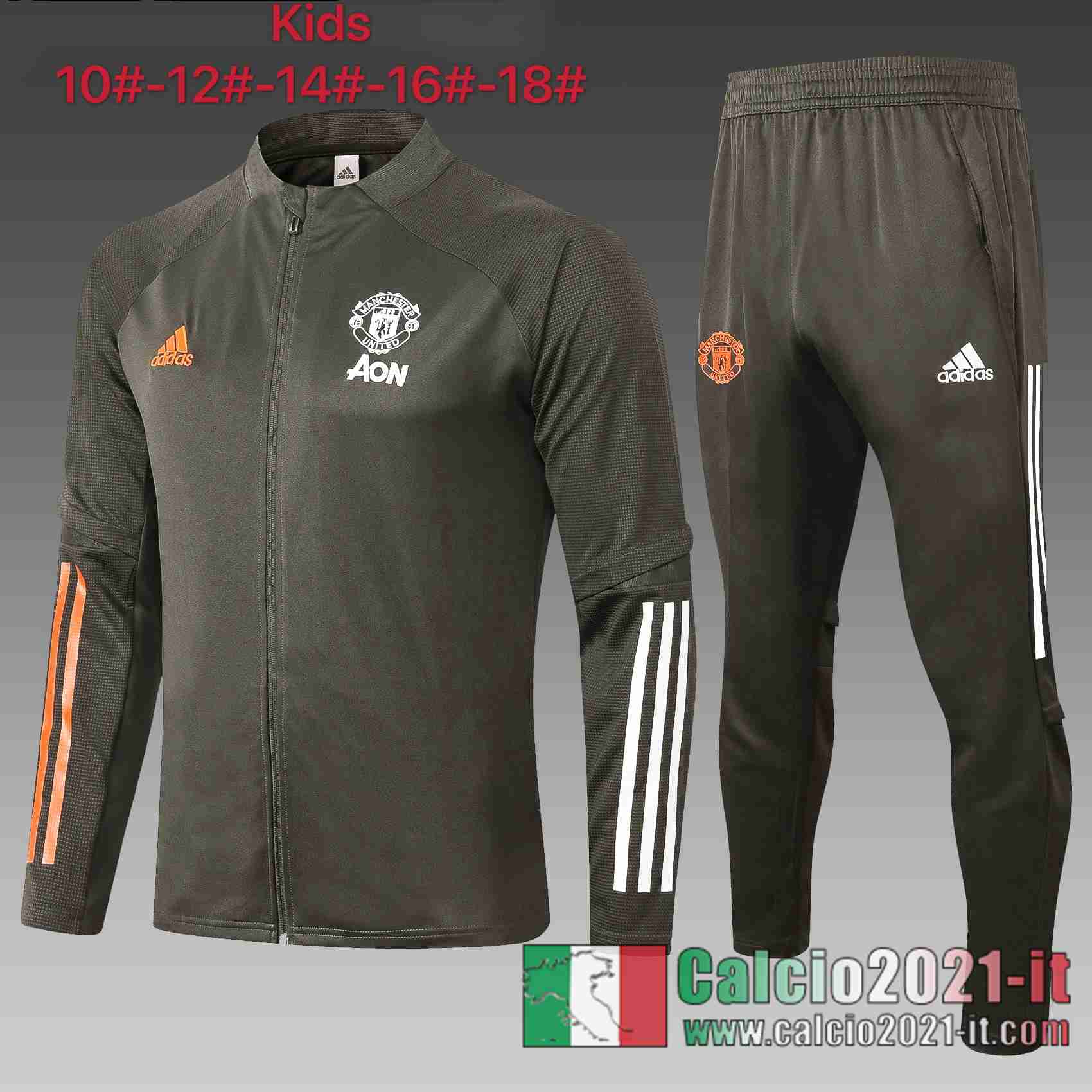 Manchester United Tuta Calcio - Giacca Bambino Army Green 2020 2021 E495