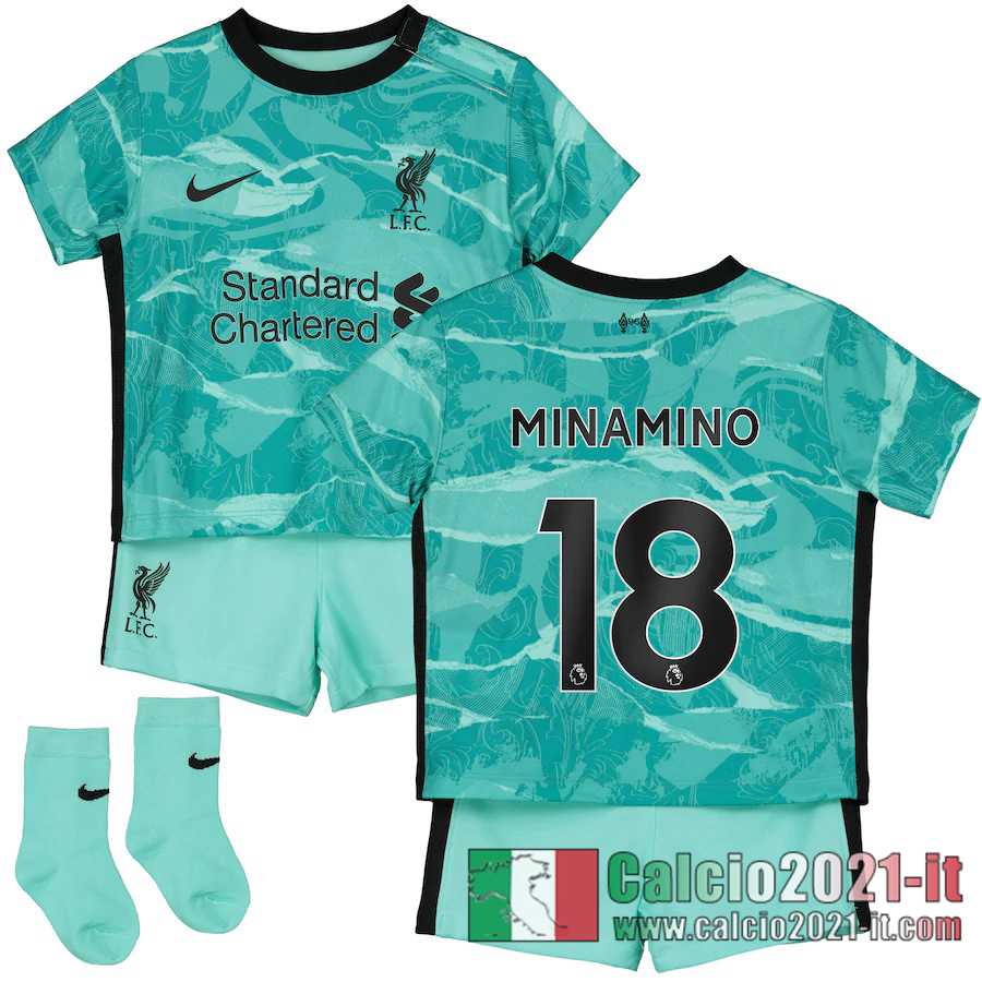 Liverpool Maglia Calcio Minamino #18 Seconda Bambino 2020-21