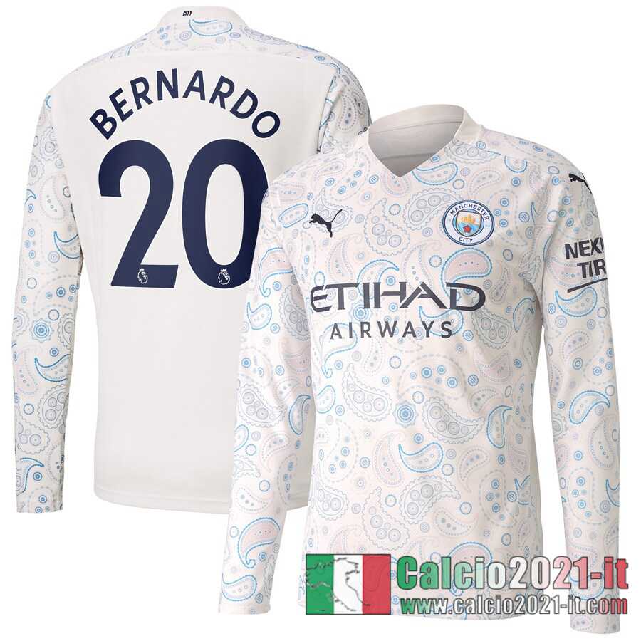 Manchester City Maglia Calcio Bernardo #20 Terza Manica Lunga 2020-21