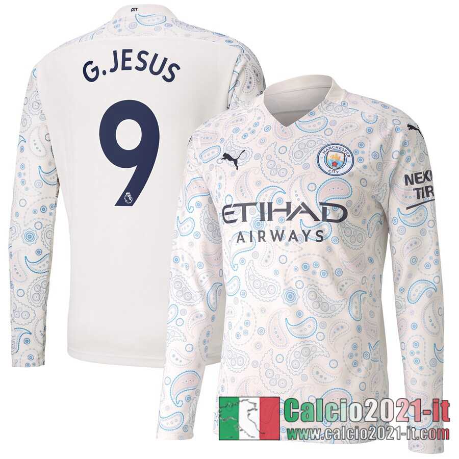 Manchester City Maglia Calcio G.Jesus #9 Terza Manica Lunga 2020-21