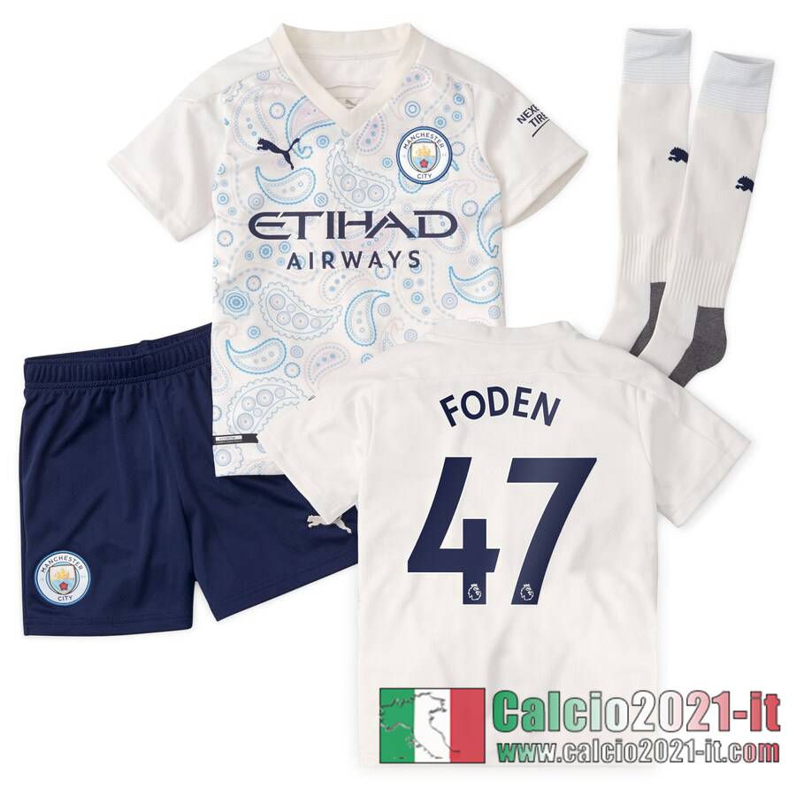 Manchester City Maglia Calcio Foden #47 Terza Bambino 2020-21