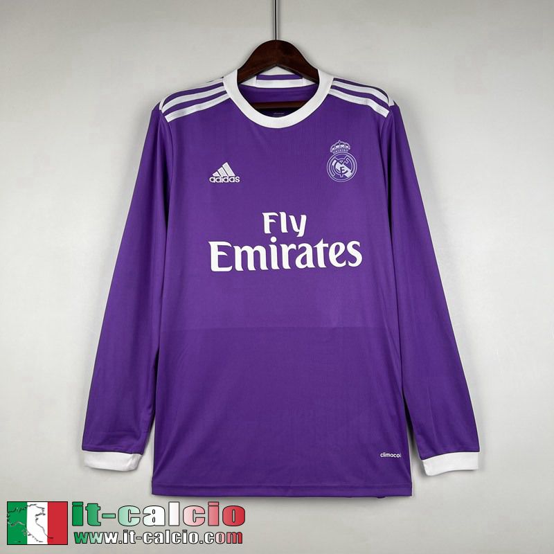 Real Madrid Retro Maglia Calcio Seconda Uomo Manga Larga 16 17 FG386