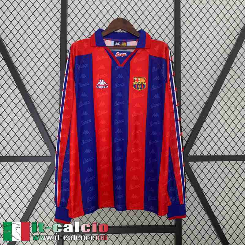 Barcellona Retro Maglia Calcio Prima Uomo Manga Larga 96 97 FG394