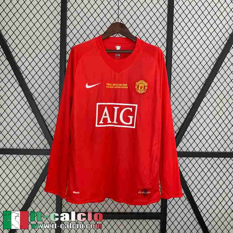 Manchester United Retro Maglia Calcio Prima Uomo Manga Larga 07 08 FG401