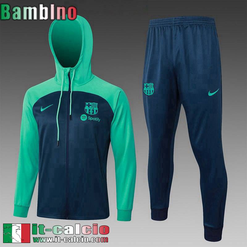 Barcellona KIT: Full-Zip Giacca - Cappuccio Hoodie Bambini 2023 2024 C112