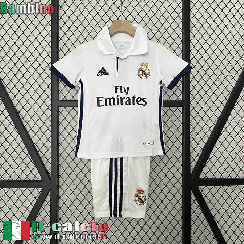 Retro Maglia Calcio Real Madrid Prima Bambini 16 17 FG452