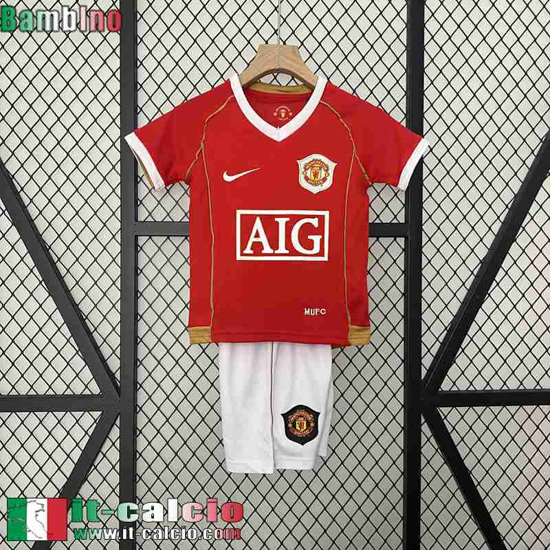 Retro Maglia Calcio Manchester United Prima Bambini 06 07 FG458