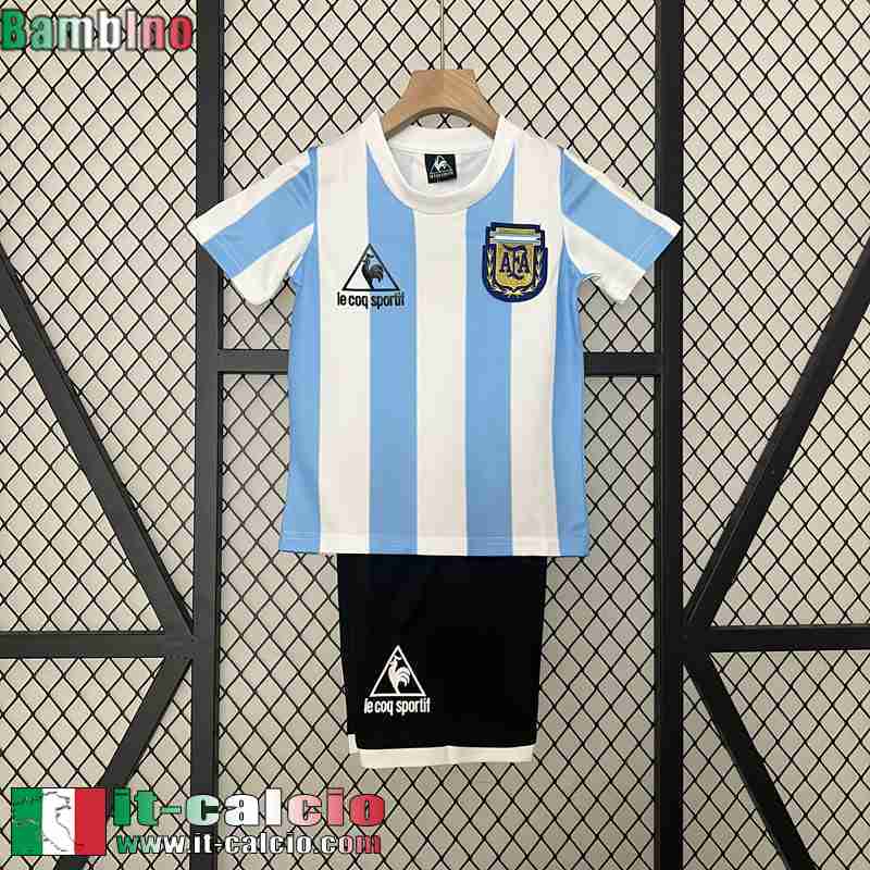 Retro Maglia Calcio Argentina Prima Bambini 1986 FG462